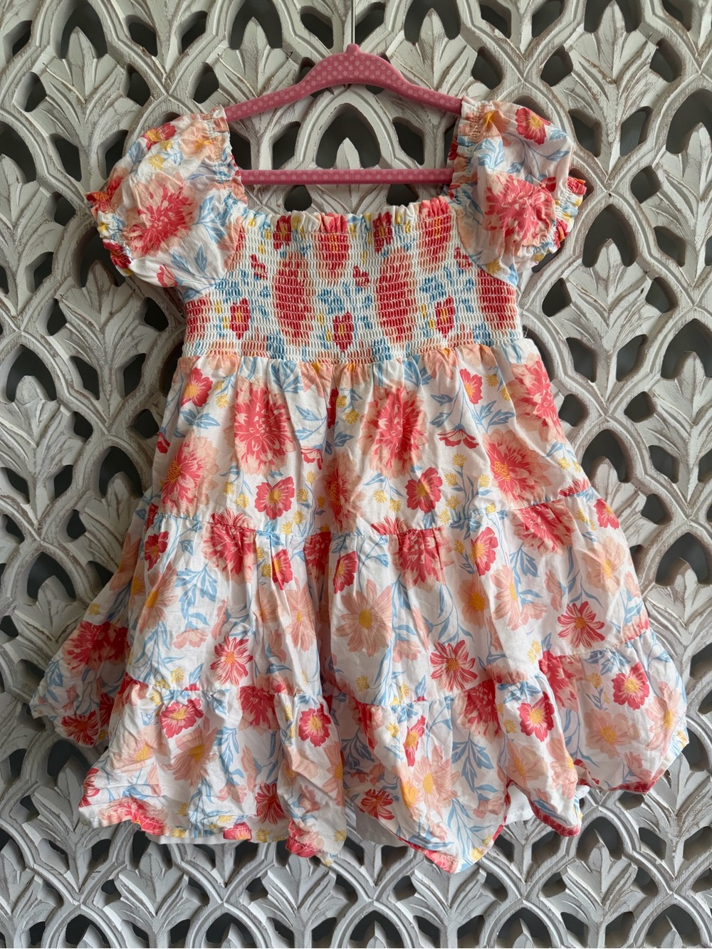 Joie Smocked Puff-Sleeve Dress, 3T